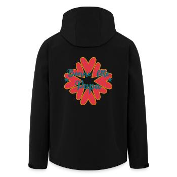 PAPA. FÊTE DES PÈRES. BONNE FÊTE PAPA. BONNE FÊTE - Veste softshell homme en polyester recyclé Stanley/Stella - noir - Dos - AI Model Male 185 light (185cm)
