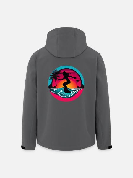 Frauen Surfer Surfbrett Surfen - Recycelte Männer Softshell-Jacke von Stanley/Stella - Schwarz