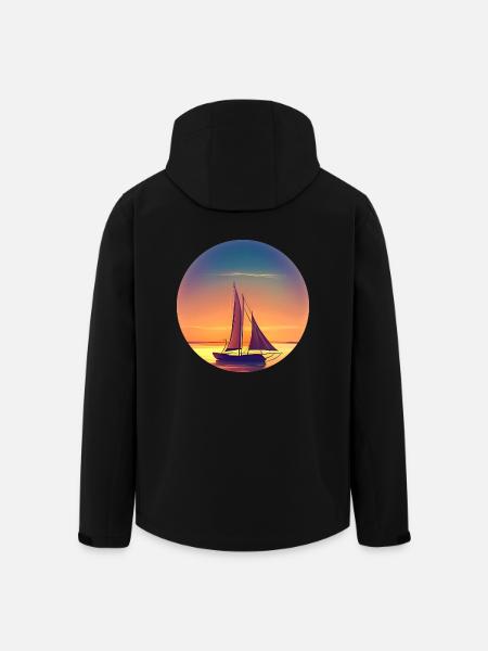 Segelboot Sunset Design - Recycelte Männer Softshell-Jacke von Stanley/Stella - Schwarz