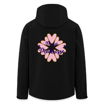MAÎTRESSE. MERCI. MERCI MAÎTRESSE. ATSEM - Veste softshell homme en polyester recyclé Stanley/Stella - noir - Dos - AI Model Male 185 light (185cm)