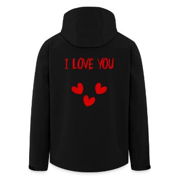 MAMA. MUTTERTAG. SCHÖNEN MUTTERTAG. LIEBE - Recycelte Männer Softshell-Jacke von Stanley/Stella - Schwarz - Hinten - AI Model Male 185 light (185cm)