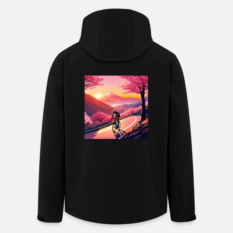 Kirschblütenzeit – Radtour - Recycelte Männer Softshell-Jacke von Stanley/Stella - Schwarz