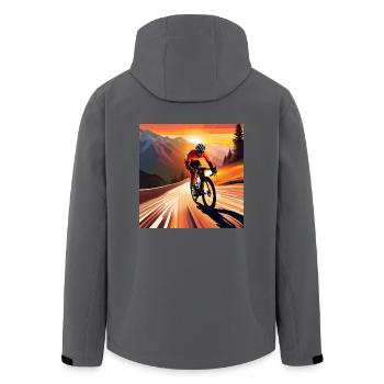 Pédalez vers le sommet - Veste softshell homme en polyester recyclé Stanley/Stella - noir - Dos - AI Model Male 185 light (185cm)