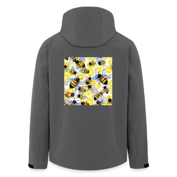 The Bees (Watercolor) - Recycelte Männer Softshell-Jacke von Stanley/Stella - Schwarz - Hinten - AI Model Male 185 light (185cm)