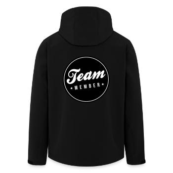 Team Member - Men’s Recycled Softshell Jacket by Stanley/Stella - black - Back - AI Model Male 185 light (185cm)