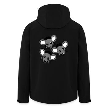 3 souris Trou mural Trou de souris Trois amis Équipe Équipage - Veste softshell homme en polyester recyclé Stanley/Stella - noir - Dos - AI Model Male 185 light (185cm)