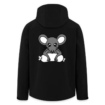 Souris grosse saucisse manger faim saucisse grillades - Veste softshell homme en polyester recyclé Stanley/Stella - noir - Dos - AI Model Male 185 light (185cm)