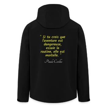 Si tu crois que l aventure est dangereuse - Coelho - Veste softshell homme en polyester recyclé Stanley/Stella - noir - Dos - AI Model Male 185 light (185cm)