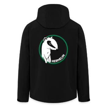Hermelin - Recycelte Männer Softshell-Jacke von Stanley/Stella - Schwarz - Hinten - AI Model Male 185 light (185cm)
