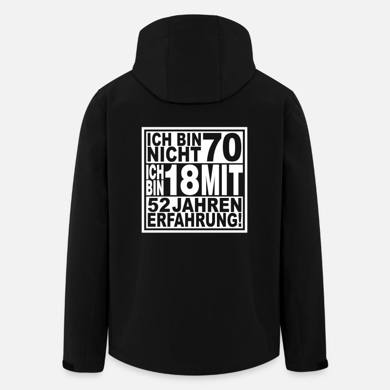 Ich bin nicht 70 ich bin 18 mit 52 Jahren - Recycelte Männer Softshell-Jacke von Stanley/Stella - Schwarz