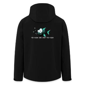 poisson drôle, Pour les poissons, ou de ne pas pêcher. - Veste softshell homme en polyester recyclé Stanley/Stella - noir - Dos - AI Model Male 185 light (185cm)