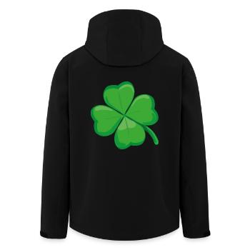 Kleeblatt Glücksbringer St. Patricks Klee Clover - Recycelte Männer Softshell-Jacke von Stanley/Stella - Schwarz - Hinten - AI Model Male 185 light (185cm)
