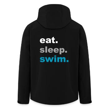 Essen, Schlafen, Schwimmen! - Geschenk - Recycelte Männer Softshell-Jacke von Stanley/Stella - Schwarz - Hinten - AI Model Male 185 light (185cm)