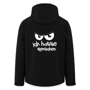 Ich hasse menschen - Recycelte Männer Softshell-Jacke von Stanley/Stella - Schwarz - Hinten - AI Model Male 185 light (185cm)