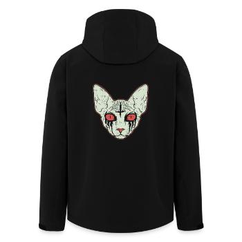 Sphinx Cat - Black Metal Katze - Recycelte Männer Softshell-Jacke von Stanley/Stella - Schwarz - Hinten - AI Model Male 185 light (185cm)