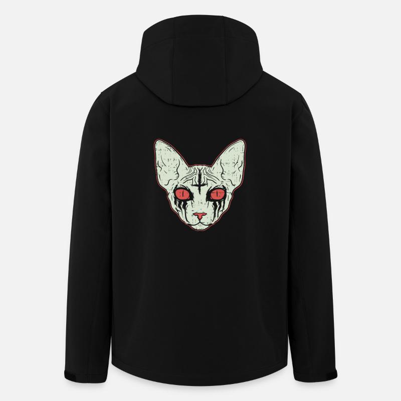 Sphinx Cat - Black Metal Cat - Stanley/Stella herre softshelljakke i genanvendt polyester - sort