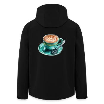 Latte Macchiato - Recycelte Männer Softshell-Jacke von Stanley/Stella - Schwarz - Hinten - AI Model Male 185 light (185cm)