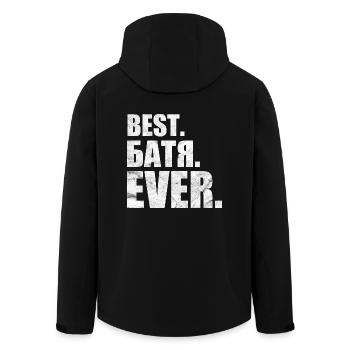 Best. Батя. ever. лучший. Батя. навсегда. Russisch - Recycelte Männer Softshell-Jacke von Stanley/Stella - Schwarz - Hinten - AI Model Male 185 light (185cm)