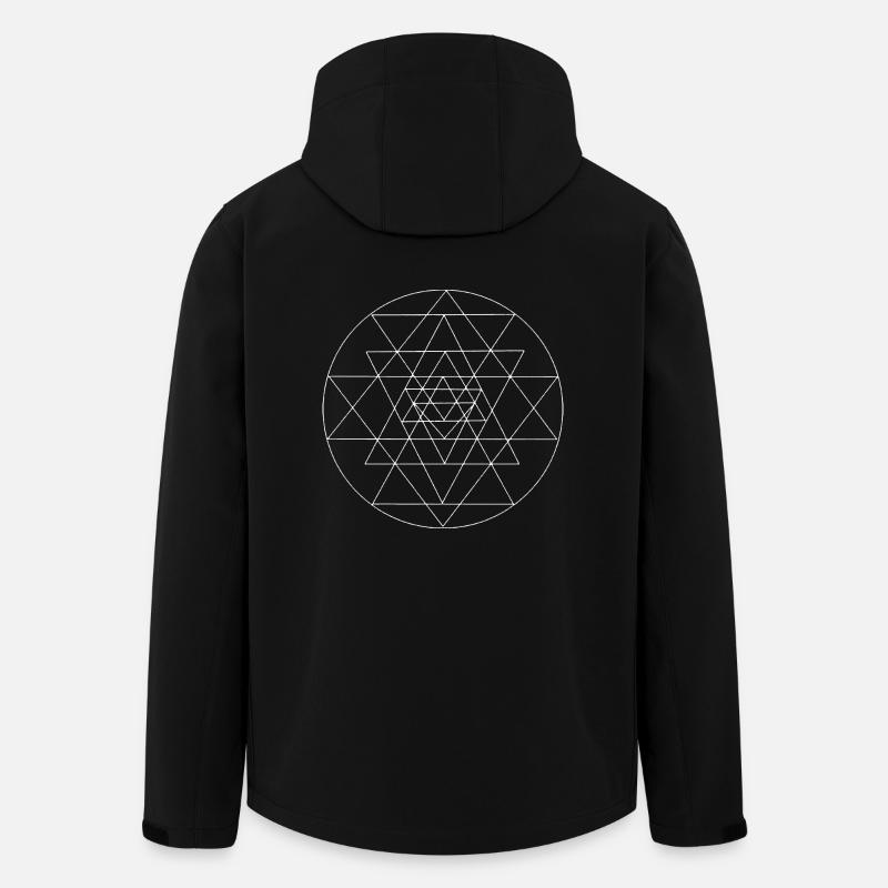 Sri Yantra - Géométrie sacrée - Veste softshell homme en polyester recyclé Stanley/Stella - noir