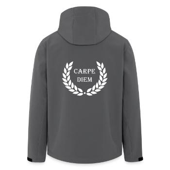 Carpe Diem - White - Men’s Recycled Softshell Jacket by Stanley/Stella - anthracite - Back - AI Model Male 185 light (185cm)