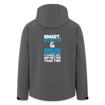 Technicien en informatique intelligent - Veste softshell homme en polyester recyclé Stanley/Stella - noir - Dos - AI Model Male 185 light (185cm)