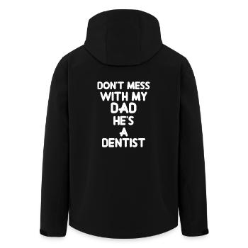 Ne plaisante pas avec mon père, c'est un dentiste - Veste softshell homme en polyester recyclé Stanley/Stella - noir - Dos - AI Model Male 185 light (185cm)