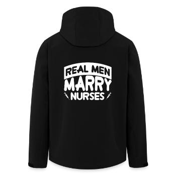 Les vrais hommes marient les infirmières - Blanc - Veste softshell homme en polyester recyclé Stanley/Stella - noir - Dos - AI Model Male 185 light (185cm)