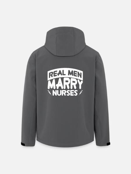 Real Men Marry Nurses - White - Men’s Recycled Softshell Jacket by Stanley/Stella - black