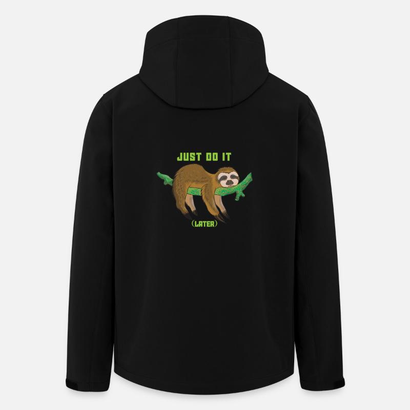 Just do it later - sloth - Men’s Recycled Softshell Jacket by Stanley/Stella - black