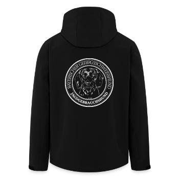 BAYERISCHER GEBIRGSSCHWEISSHUND Jagdgebrauchshund - Recycelte Männer Softshell-Jacke von Stanley/Stella - Schwarz - Hinten - AI Model Male 185 light (185cm)