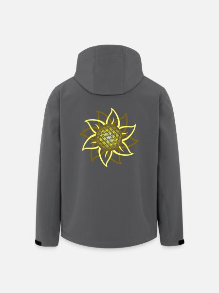 flower of Life - Men’s Recycled Softshell Jacket by Stanley/Stella - black