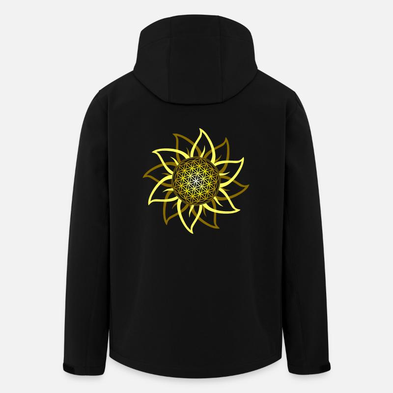 fleur de vie - Veste softshell homme en polyester recyclé Stanley/Stella - noir