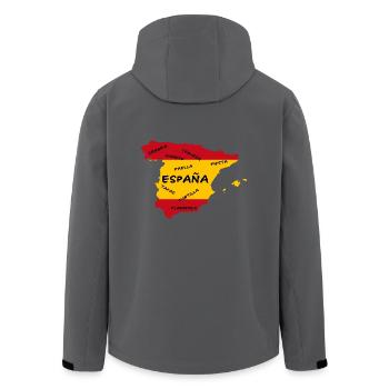 Espana - Spanien - Recycelte Männer Softshell-Jacke von Stanley/Stella - Schwarz - Hinten - AI Model Male 185 light (185cm)