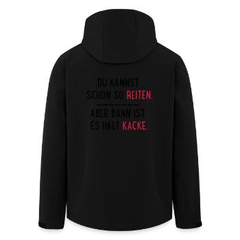 kacke reiten - Recycelte Männer Softshell-Jacke von Stanley/Stella - Schwarz - Hinten - AI Model Male 185 light (185cm)