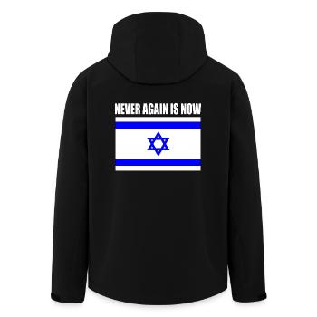 Never again is now - Men’s Recycled Softshell Jacket by Stanley/Stella - black - Back - AI Model Male 185 light (185cm)