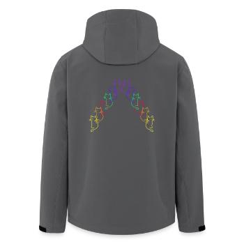 80er Regenbogen Katzen Gay Pride LGBT - Recycelte Männer Softshell-Jacke von Stanley/Stella - Schwarz - Hinten - AI Model Male 185 light (185cm)