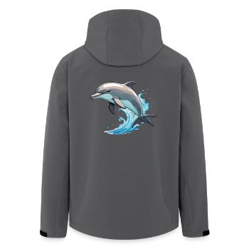 Dauphin - Mignon Ocean Pet Design - Veste softshell homme en polyester recyclé Stanley/Stella - noir - Dos - AI Model Male 185 light (185cm)