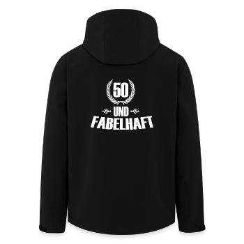 50 Geburtstag - Recycelte Männer Softshell-Jacke von Stanley/Stella - Schwarz - Hinten - AI Model Male 185 light (185cm)