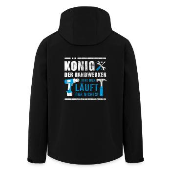 Roi des artisans | Cadeau de chantier de construction artisanale - Veste softshell homme en polyester recyclé Stanley/Stella - noir - Dos - AI Model Male 185 light (185cm)