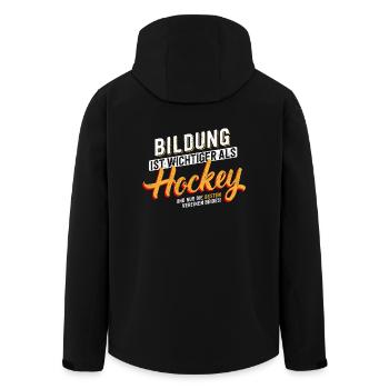 Bildung ist Wichtig - Hockey - Recycelte Männer Softshell-Jacke von Stanley/Stella - Schwarz - Hinten - AI Model Male 185 light (185cm)