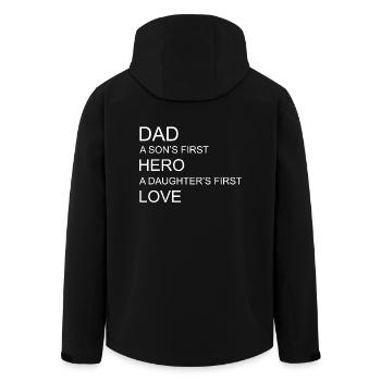 Papa a Sons premier héros un premier amour de filles - Veste softshell homme en polyester recyclé Stanley/Stella - noir - Dos - AI Model Male 185 light (185cm)