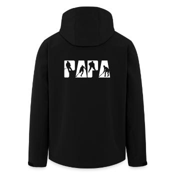 Hockey Dad Dad Tshirt Sports Puck Gift - Men’s Recycled Softshell Jacket by Stanley/Stella - black - Back - AI Model Male 185 light (185cm)