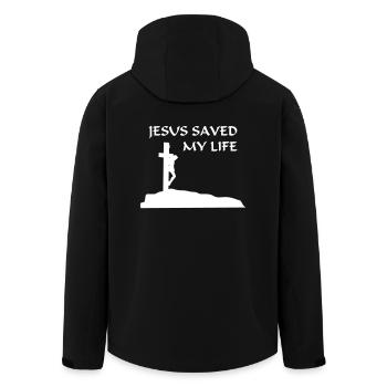 Jésus a sauvé ma vie (vecteur) - Veste softshell homme en polyester recyclé Stanley/Stella - noir - Dos - AI Model Male 185 light (185cm)