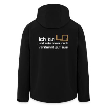 40 Geburtstag - Recycelte Männer Softshell-Jacke von Stanley/Stella - Schwarz - Hinten - AI Model Male 185 light (185cm)