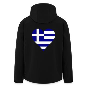 Drapeau grec comme coeur - Veste softshell homme en polyester recyclé Stanley/Stella - noir - Dos - AI Model Male 185 light (185cm)