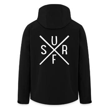 Le surf - Veste softshell homme en polyester recyclé Stanley/Stella - noir - Dos - AI Model Male 185 light (185cm)
