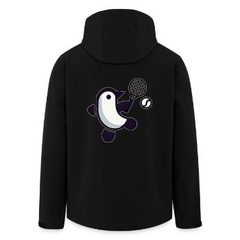 Pingouin Tennis Joueur de Tennis Minimaliste - Veste softshell homme en polyester recyclé Stanley/Stella - noir - Dos - AI Model Male 185 light (185cm)