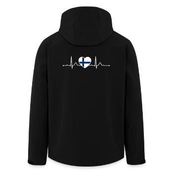 Finlande Heartline Heartbeat Scandinavie Vacances - Veste softshell homme en polyester recyclé Stanley/Stella - noir - Dos - AI Model Male 185 light (185cm)
