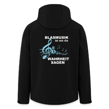 Brass music is like telling the truth! - Gift - Men’s Recycled Softshell Jacket by Stanley/Stella - black - Back - AI Model Male 185 light (185cm)