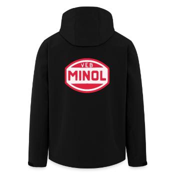 VEB Minol - Men’s Recycled Softshell Jacket by Stanley/Stella - black - Back - AI Model Male 185 light (185cm)